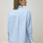 Classic blue shirt with white stripes cotton STIMMA