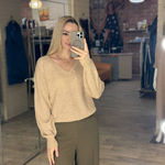 Beige sweater LASST39-K-Realiz