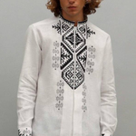 Men's embroidered shirt (vyshyvanka) Gorgana white made of linen
