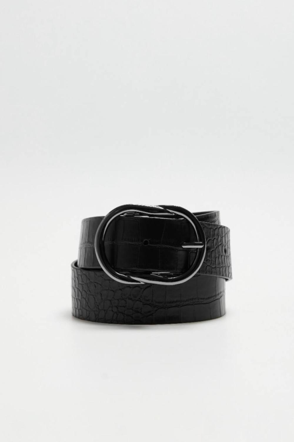 Black women's eco-leather belt