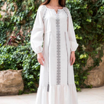 Embroidered dress white on white
