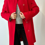 Women's demi-season red woolen coat Mirella moda