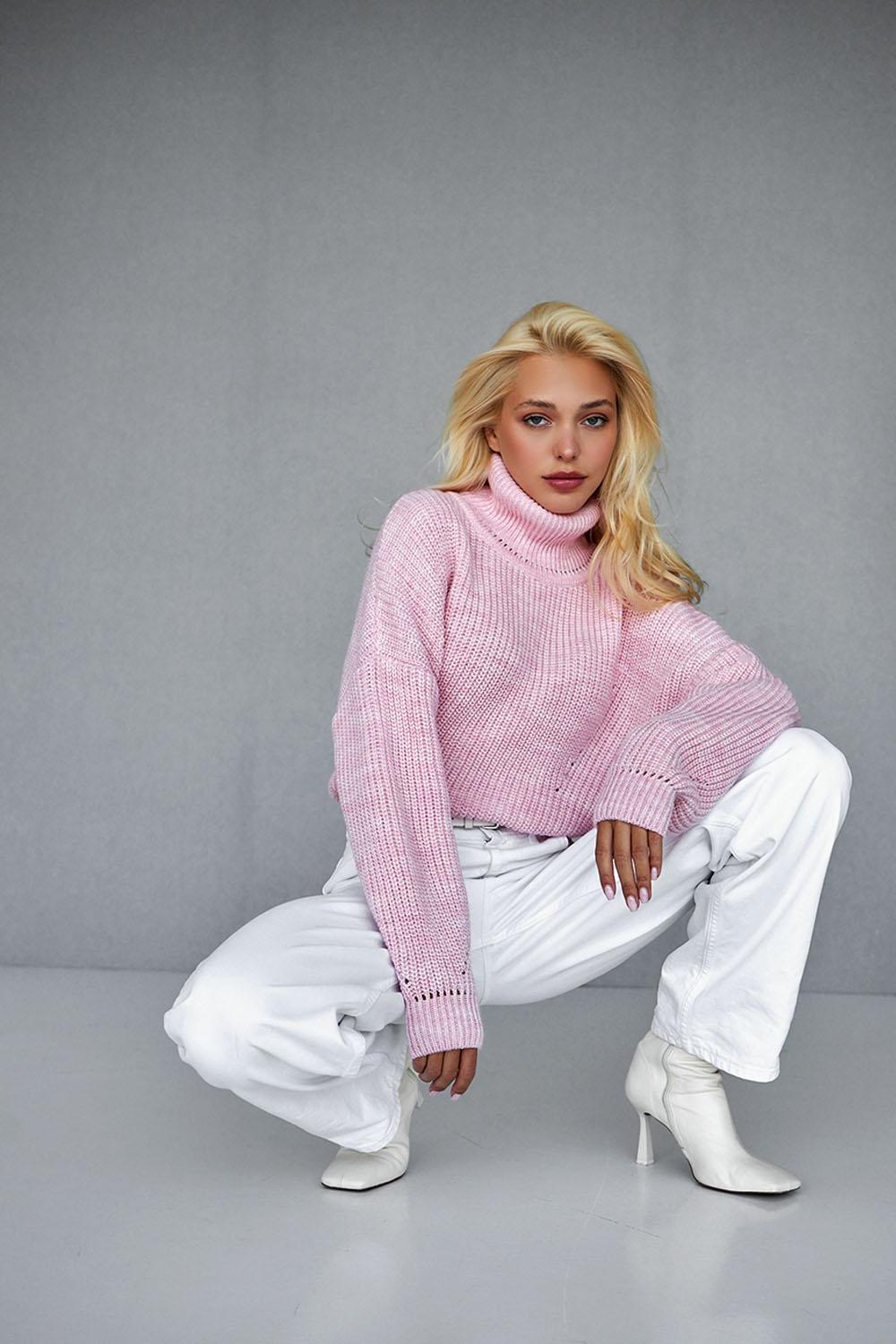 Women's warm pink sweater 2481 BELLISE