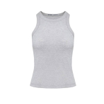 T-shirt Leslin STIMMA white melange ribbed