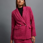 Women's fuchsia tweed jacket Z-MR-4204 MOODO