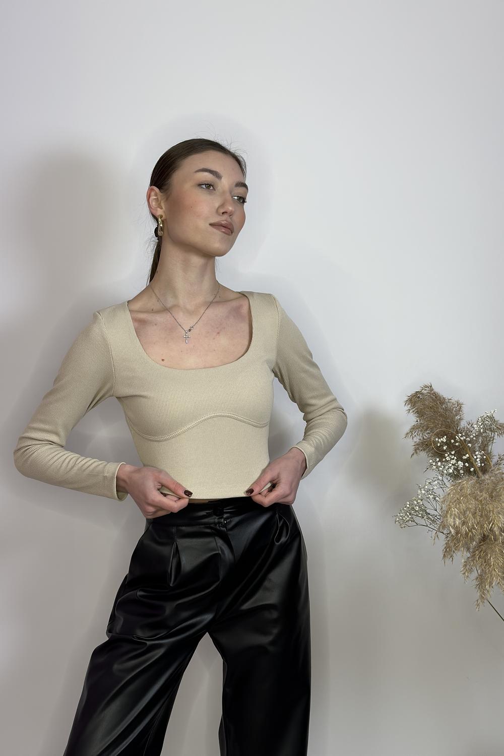 Crop top beige Stimma Savoir