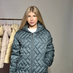 Demi-season green jacket in large sizes