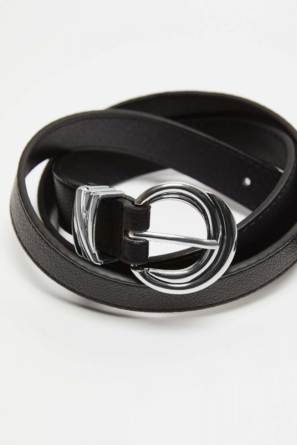 Пояс чорний з еко-шкіри L-PA-4004 Moodo