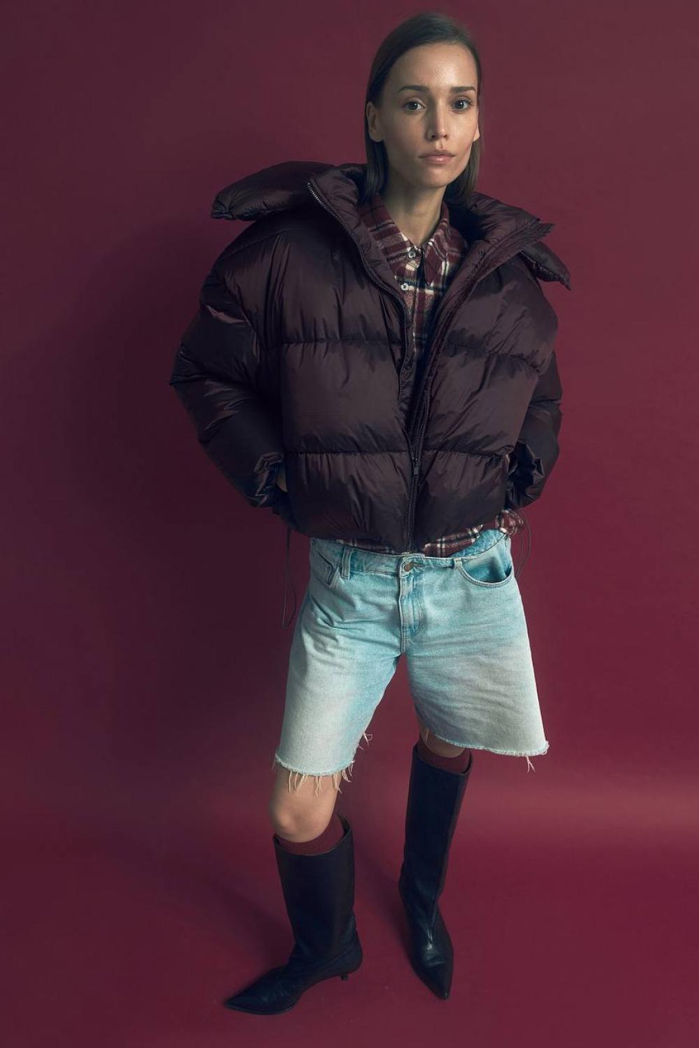 Voluminous short winter jacket