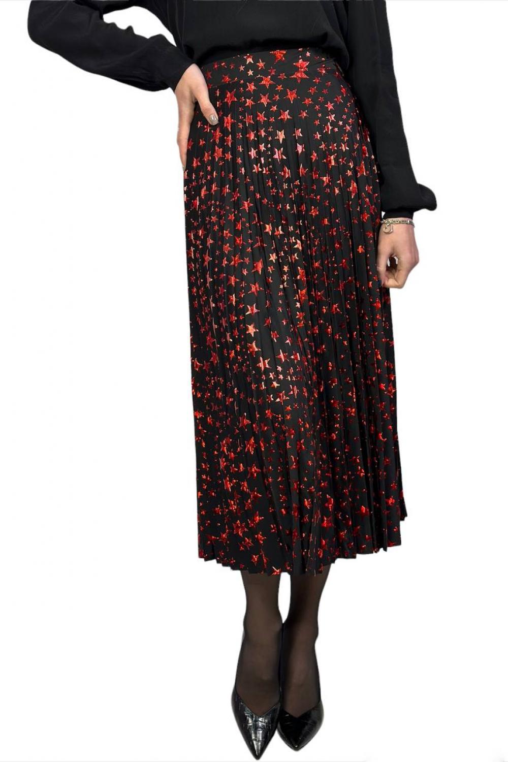 Pleated skirt with red IMPERIAL stars