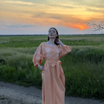 Women's orange MAXA embroidered dress