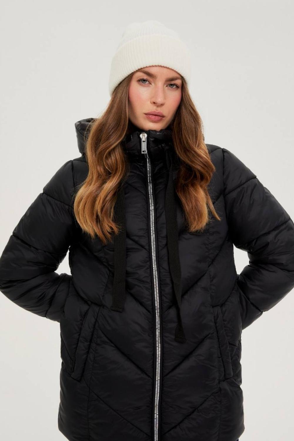 Women's black quilted jacket