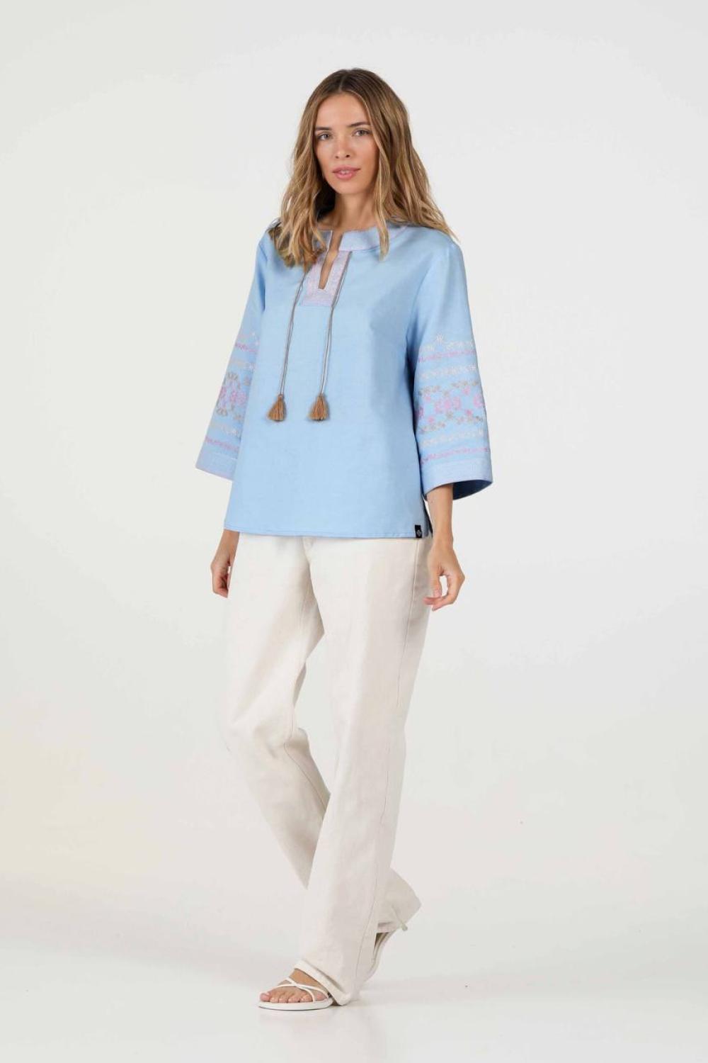 Women's embroidered linen shirt