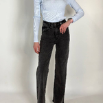 Women's gray jeans in a classic design with stretch