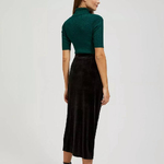 Black skirt with velour slit Z-SC-4215-L-realiz