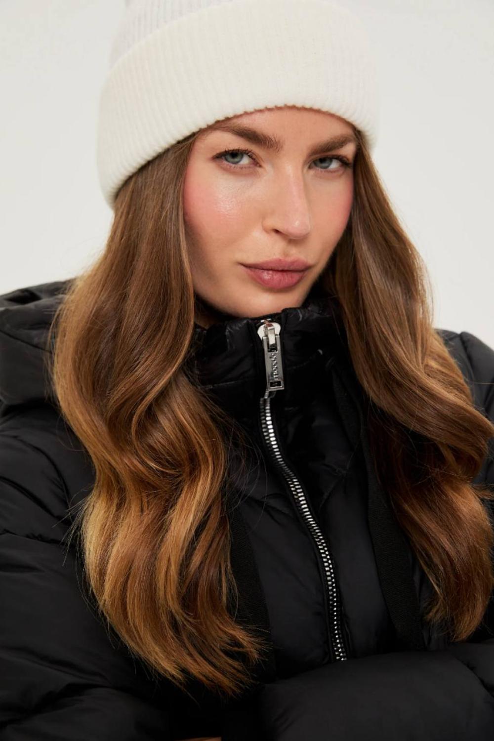 Women's black quilted jacket
