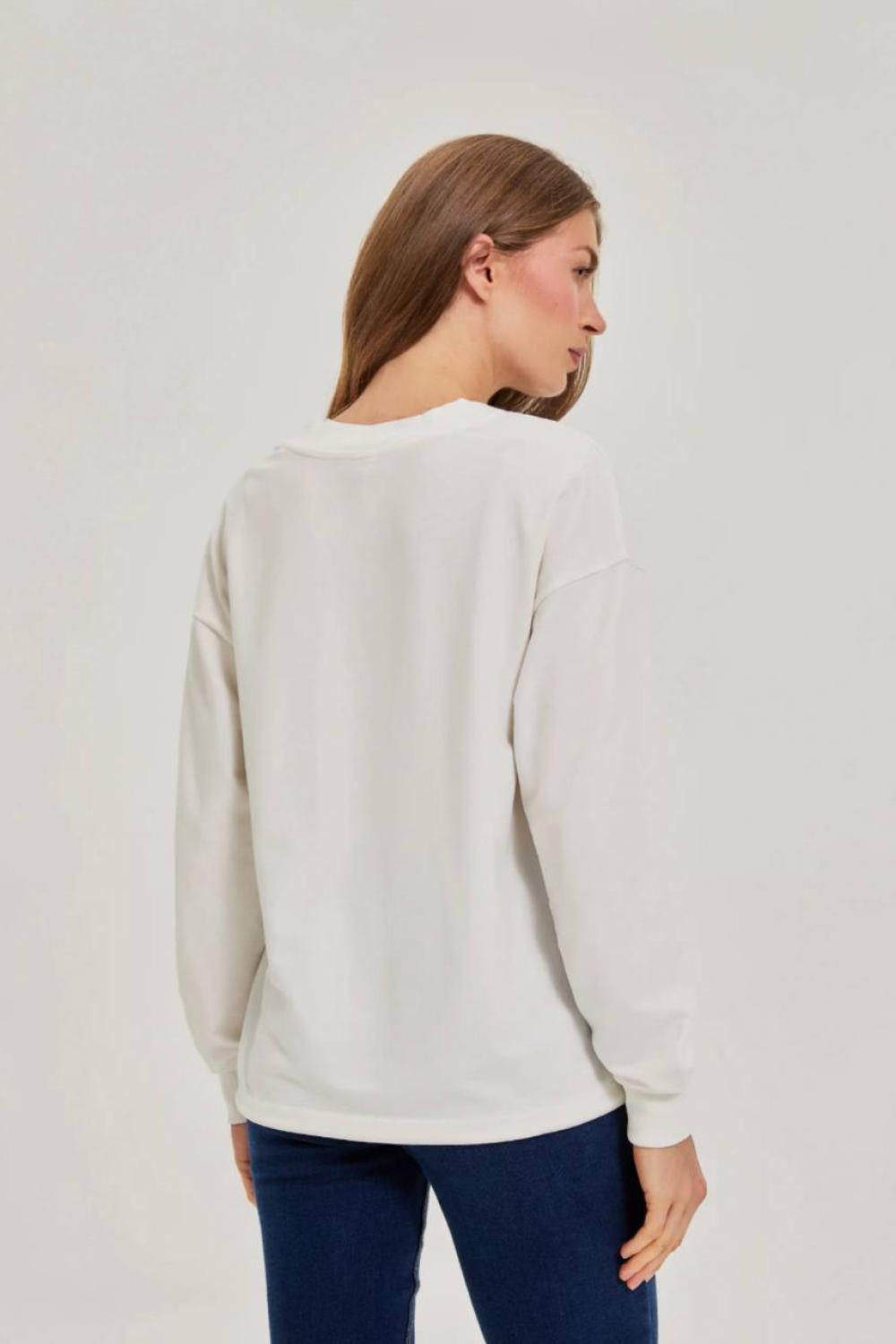 White sweatshirt with print