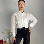 Сорочка біла з бавовни вкорочена
