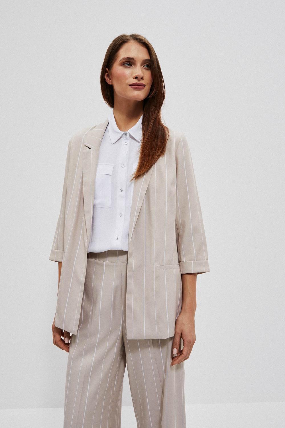 Jacket beige with short sleeves Moodo L-MR-4008