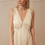Vanilla satin maxi dress