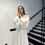 White dress with embroidered ears