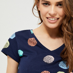 T-shirt blue with Moodo print L-TS-3241