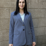 Suit women's trouser classic gray and blue 6563 AZURI