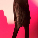 A black viscose shirt with a decorated collar