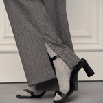 Women's palazzo pants grey with added wool