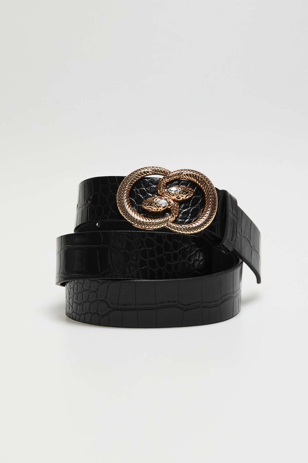 Black belt with decorated buckle Z-PA-4202 MOODO