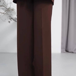 Костюм шоколадний з приталеним жакетом та палаццо 555_choco