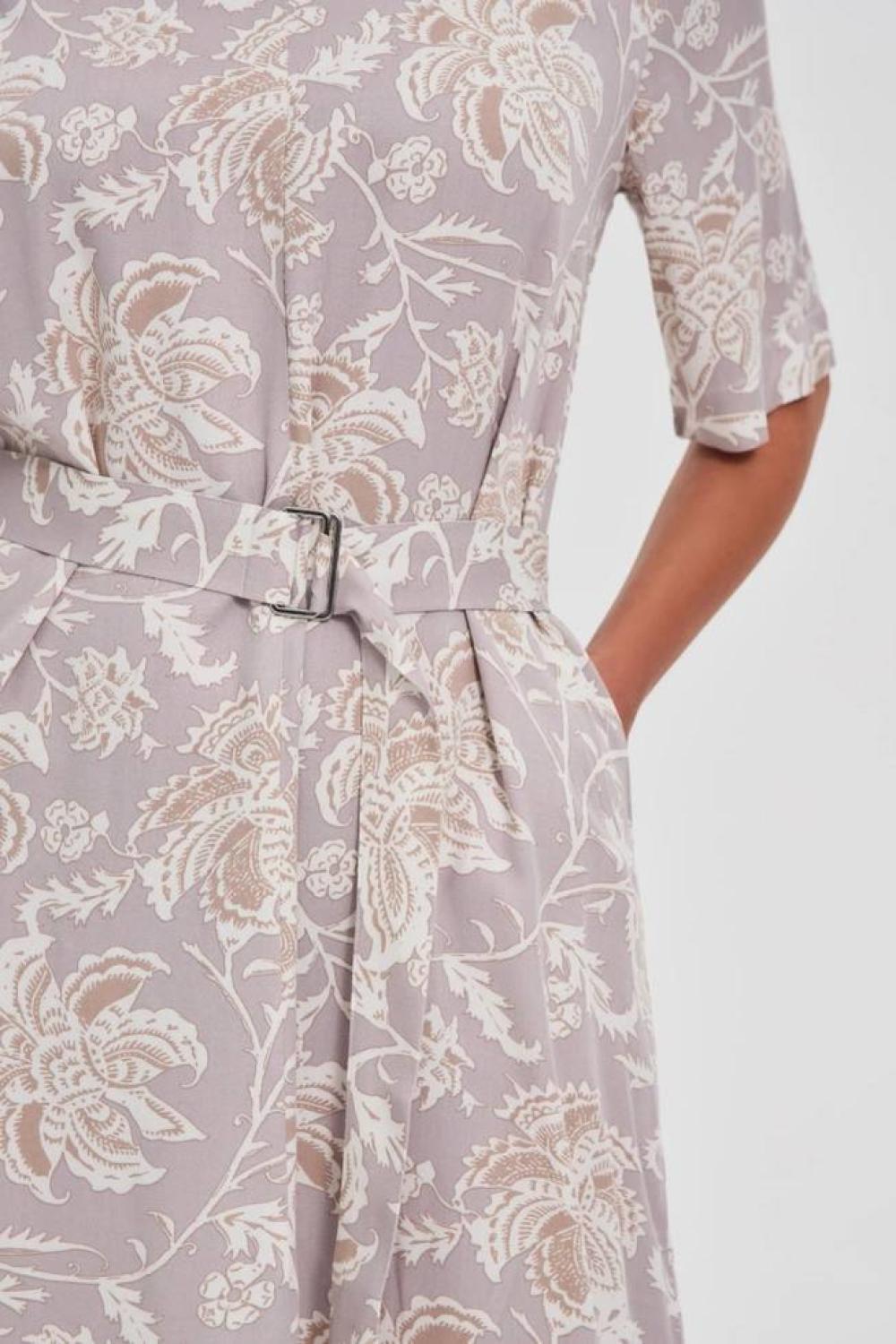Beige printed summer dress