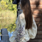 Вишиванка жіноча лляна Лаванда EMBROIDERED GEM