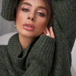 Women's warm sweater in khaki color 2020 BELLISE