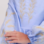 Embroidered dress with spikes for girls