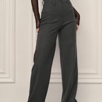 Women's palazzo pants graphite with added wool 519 ROY