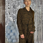 Copper shirt dress leopard print 20AH552. France. Yuka Paris