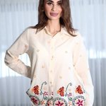 Women's off-white embroidered blouse 1324