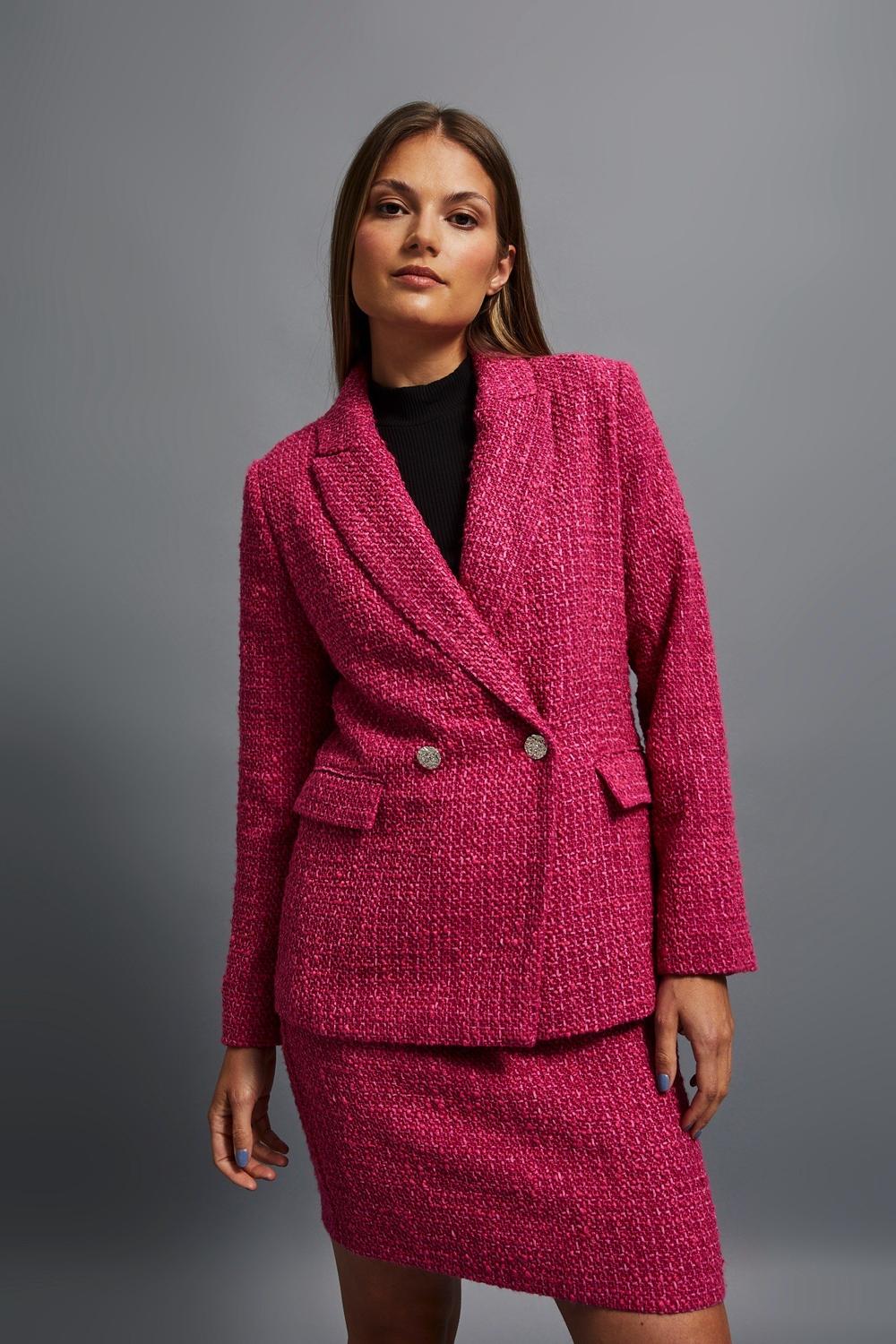 Women's fuchsia tweed jacket Z-MR-4204 MOODO