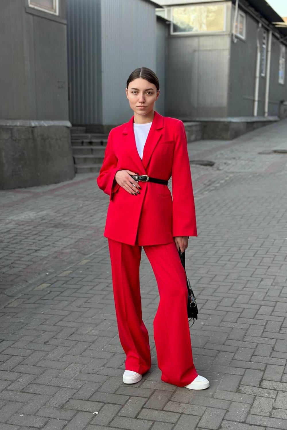 Women's red trouser suit HARDY