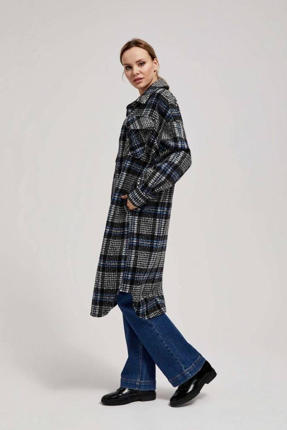 Black checked shirt jacket