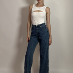 Джинси Wide Leg синього кольору 4003