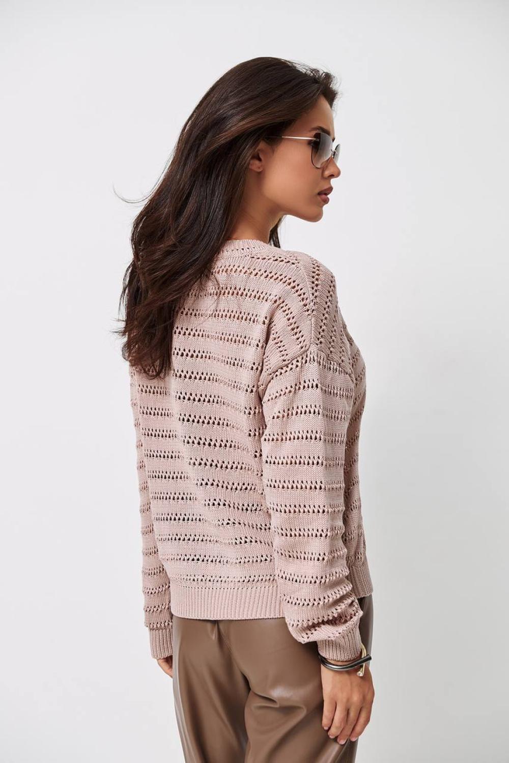 Openwork jumper in powder color