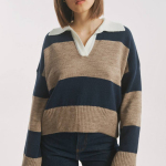 Blue striped wool jumper