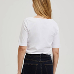 Cotton T-shirt white with print MOODO