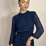 Pleated chiffon dress 22AH078