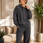 Graphite-colored sports suit with lace