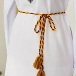 Yellow-brown cord belt MEREZHKA