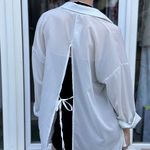 White chiffon blouse with ties
