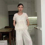 Milky-white lace mesh blouse blous_grid